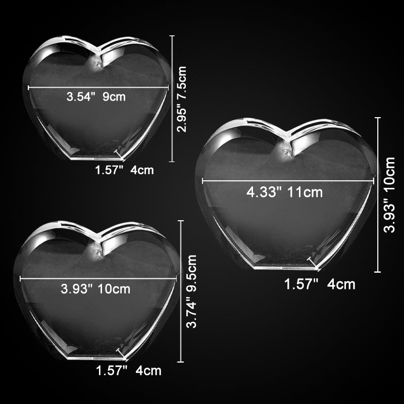 Custom Pet 3d Heart Crystal Photo Personalized Laser Etched Picture in Glass - OARSE