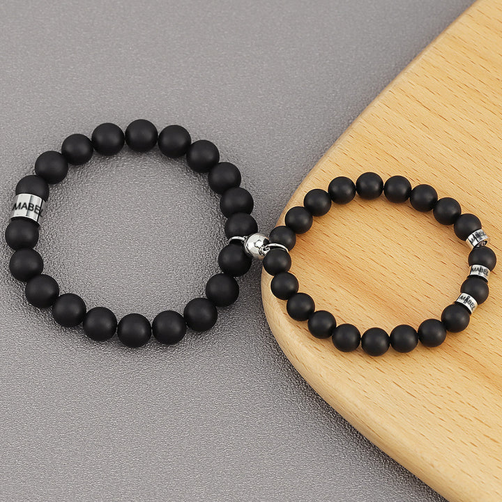 Natural Stone Couple Bracelets With Magnet - Oarse