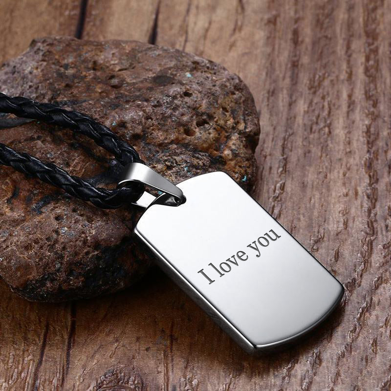 Custom Dog Tag Necklace, Engraved Dog Tag Necklace - Oarse
