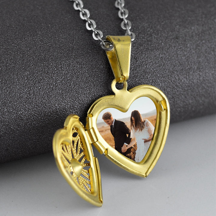 Vintage Heart Locket Necklace, Anniversary Necklace For Her Him - Oarse