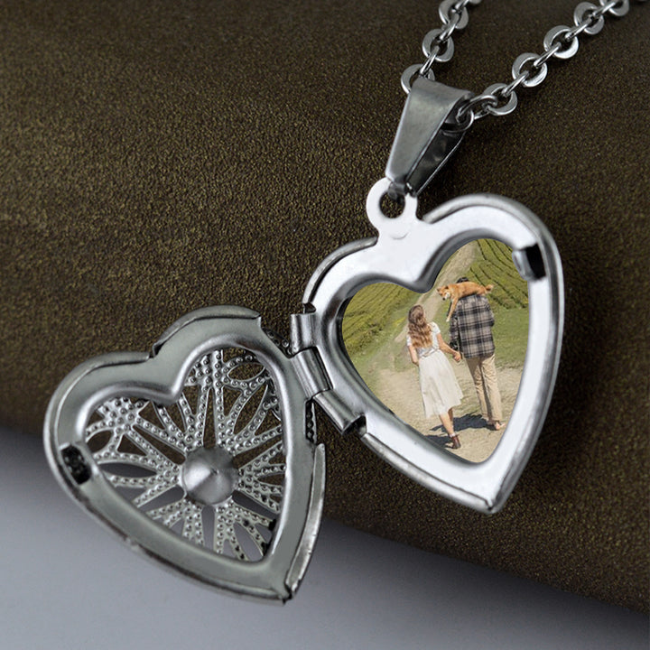 Vintage Heart Locket Necklace, Anniversary Necklace For Her Him - Oarse