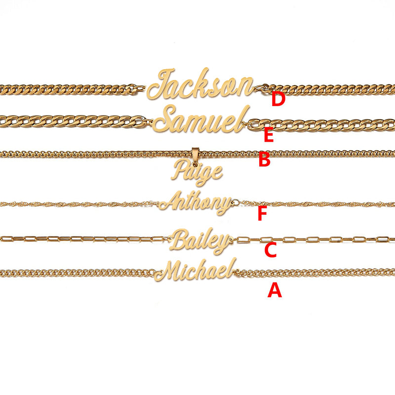 Stainless Steel Name Necklace, Customized Name Pendant - Oarse