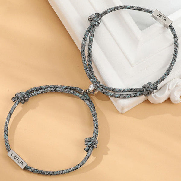 Custom Engraved Couple Magnetic Bracelet - Package Two - Oarse