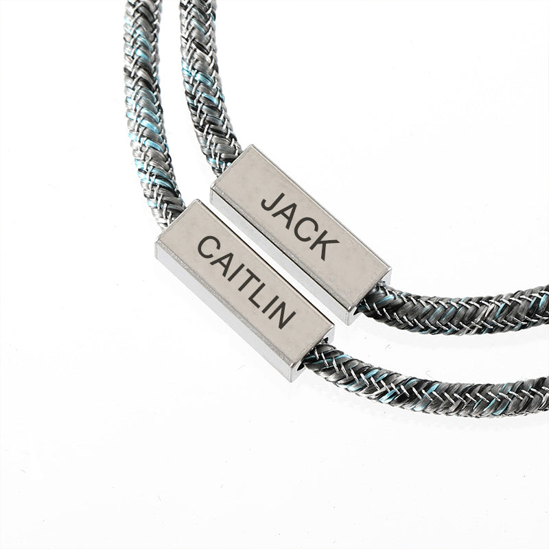 Custom Engraved Couple Magnetic Bracelet - Package Two - Oarse