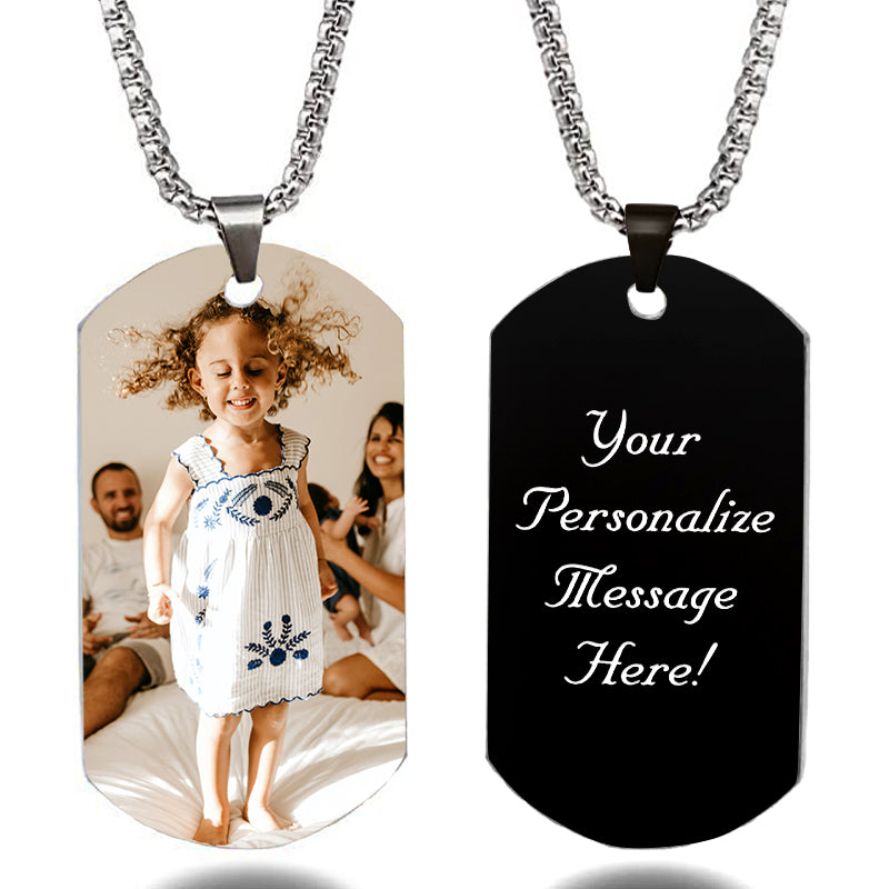 Custom Dog Tag Necklace, Engraved Dog Tag Necklace - Oarse