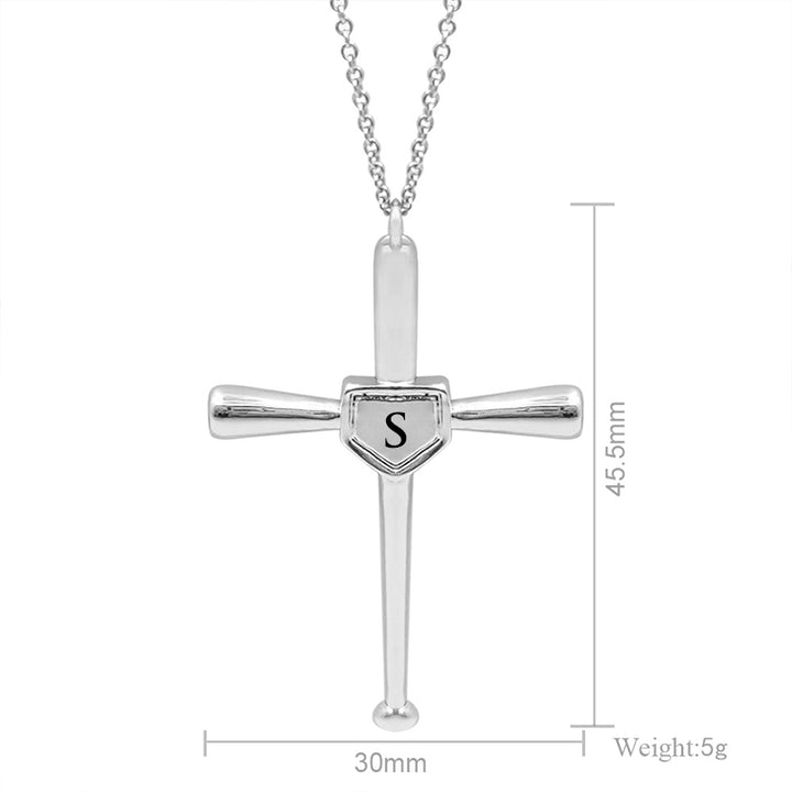 Baseball Cross Necklace With Number Engravable Personalized Cross Necklace For Him - Oarse