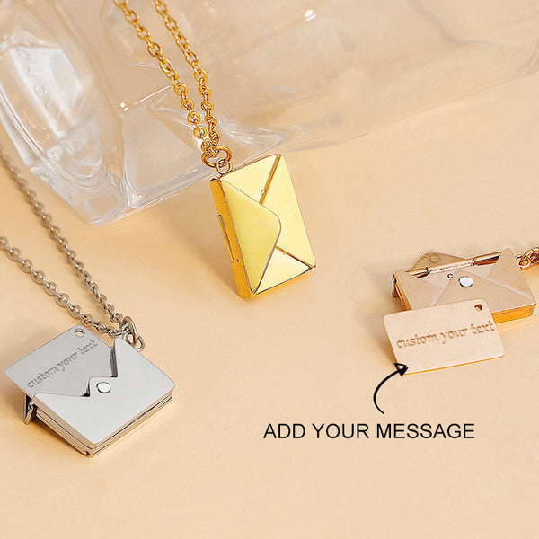Envelope Locket Necklace, Personalised Locket With Name For Her - Oarse