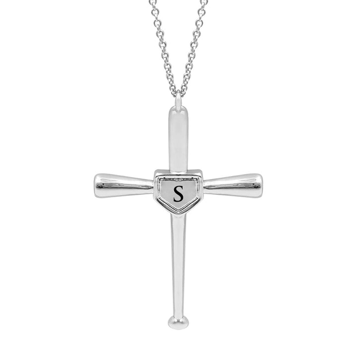 Baseball Cross Necklace With Number Engravable Personalized Cross Necklace For Him - Oarse