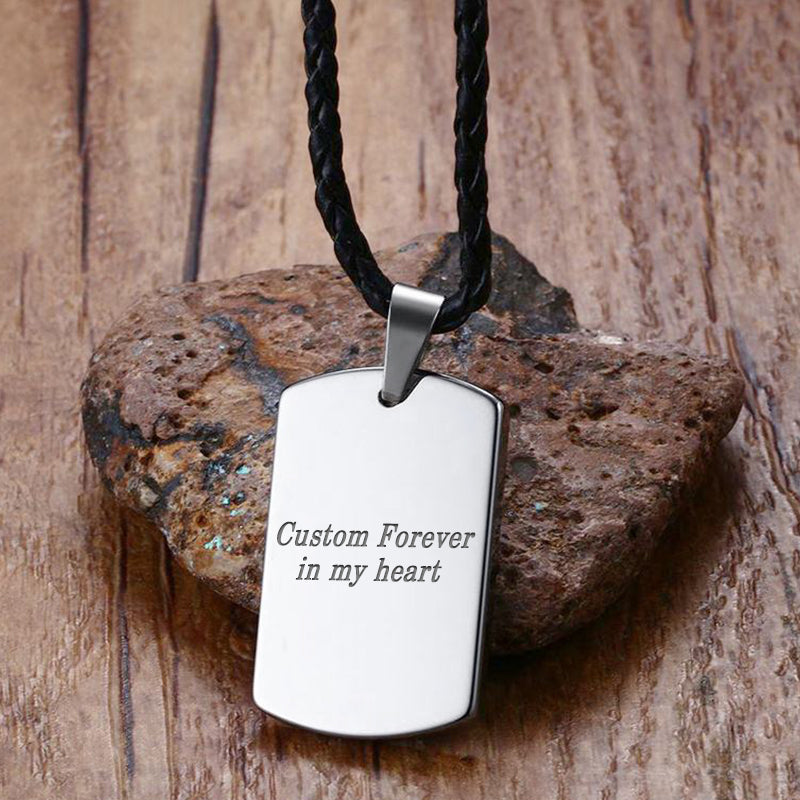 Custom Dog Tag Necklace, Engraved Dog Tag Necklace - Oarse