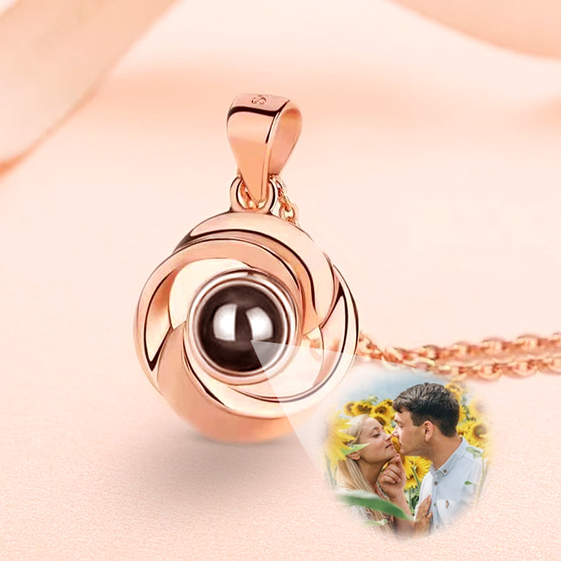 Rose Shape Projection Necklace Picture, 100 Different Language Necklace  Projection Photo Jewelry - Oarse