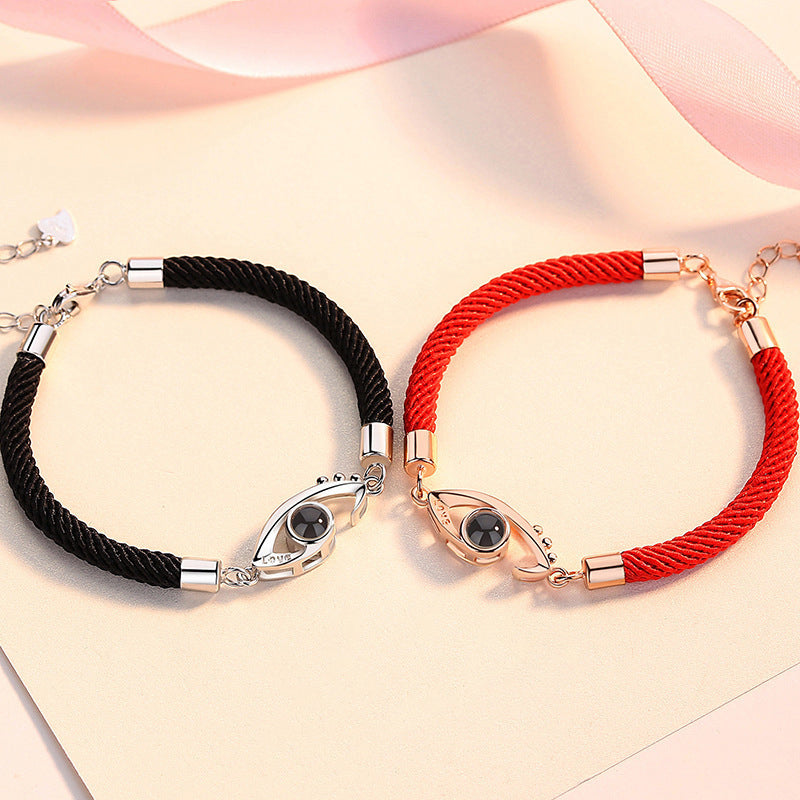 Eyes Personalized Photo Projection Bracelet Love Bracelets For Couples, Two Bracelet - Oarse