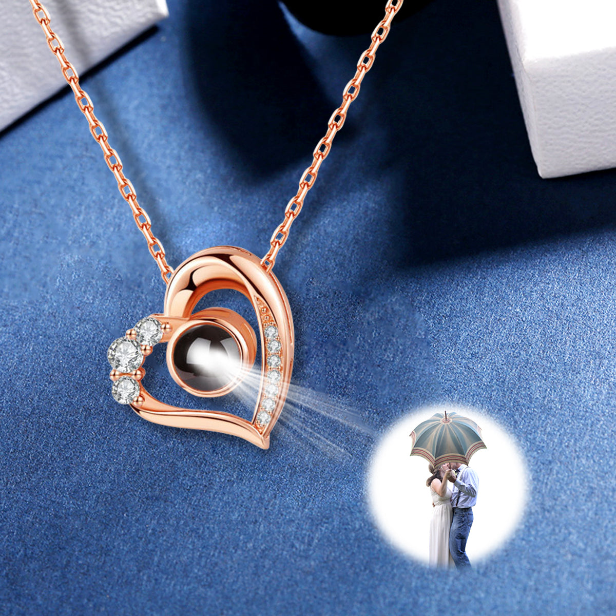 Personalized Heart Photo Projection Necklace - Oarse