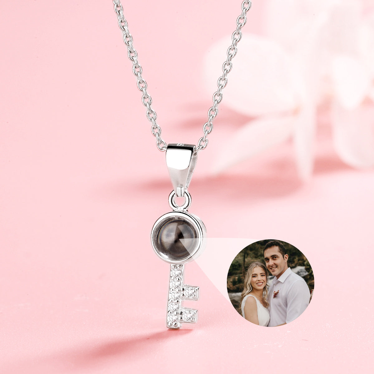 Custom Key Necklace With Projection Picture Inside - Oarse