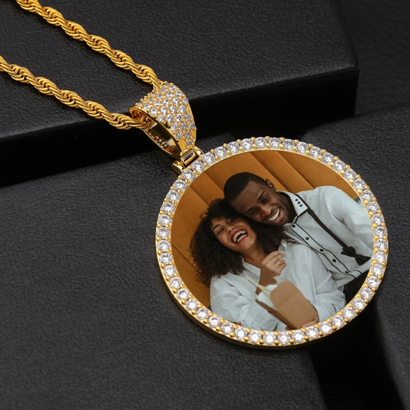 Photo Medallion Necklace Custom Rapper Mens Chain With Picture Pendant - Oarse