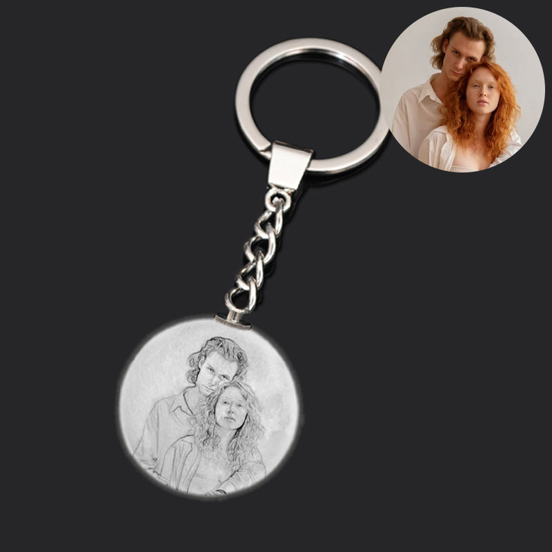 Photo Moon Lamp Keychain Personalized Keychains For Couples - Oarse