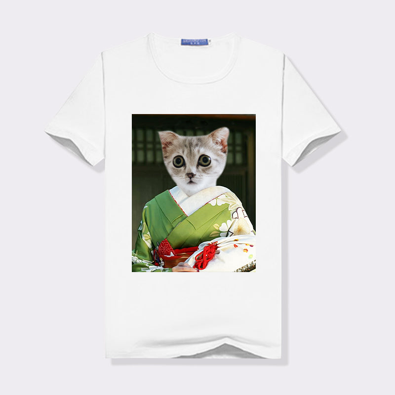 Japanese Kimono Custom Pet Face Women T-Shirt - Oarse