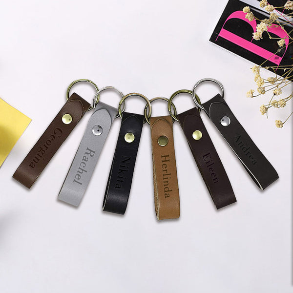 Custom Leather Keychains, Engraved Leather Keychain - Oarse