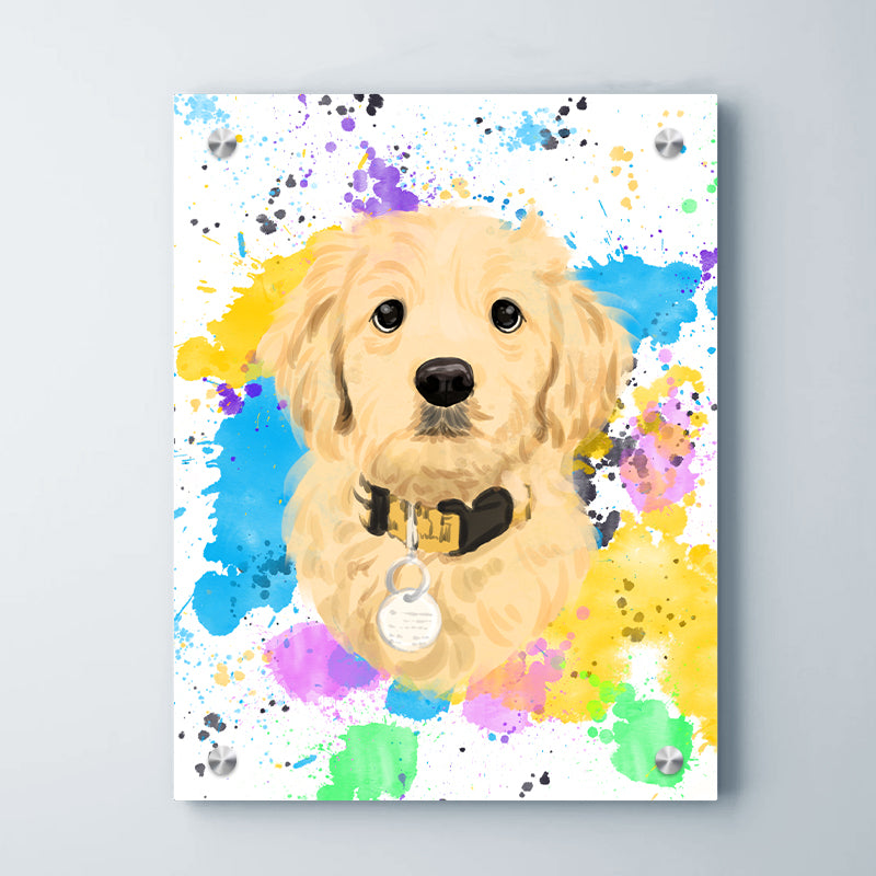 Custom Pet Pastel Canvas Wall Art Drawing Prints with Dog Portrait - OARSE
