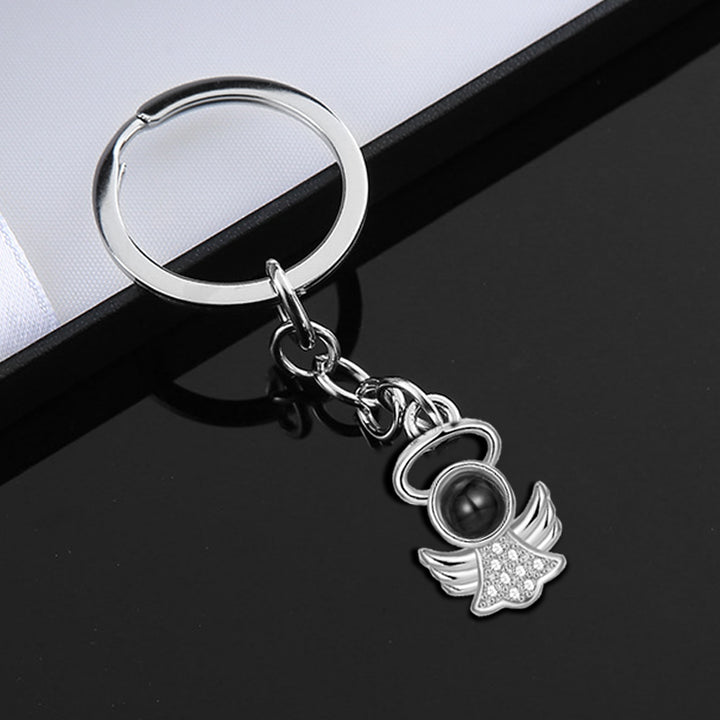 Guardian Angel Keychain Personalized Photo Projection Keychain - Oarse