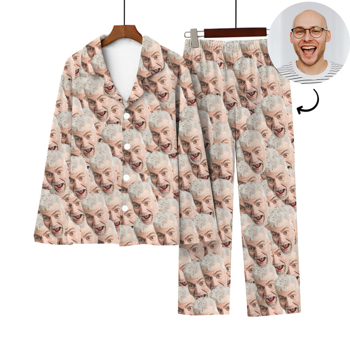 Personalized Pajamas With Faces Multiple Faces Pajamas Set For Adult Women Men - Oarse