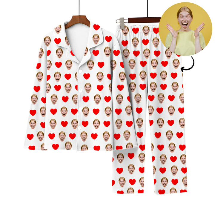 Custom Face Pajamas Heart Pajamas With Face On Them - Oarse