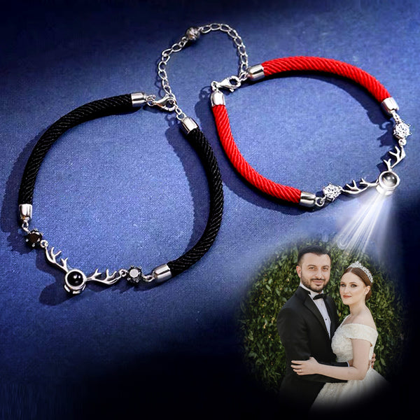 Deer Photo Projection Bracelet Magnetic Relationship Bracelet For Couples - Oarse