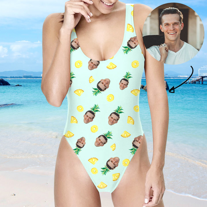 Custom Pineapple Women Bathing Suit With Face - Oarse
