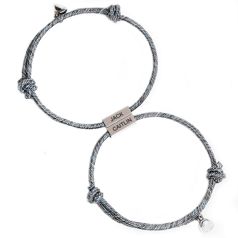 Custom Engraved Couple Magnetic Bracelet - Package Two - Oarse