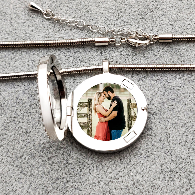 Personalised Picture Locket Necklace,Womens Mens Photo Locket - Oarse