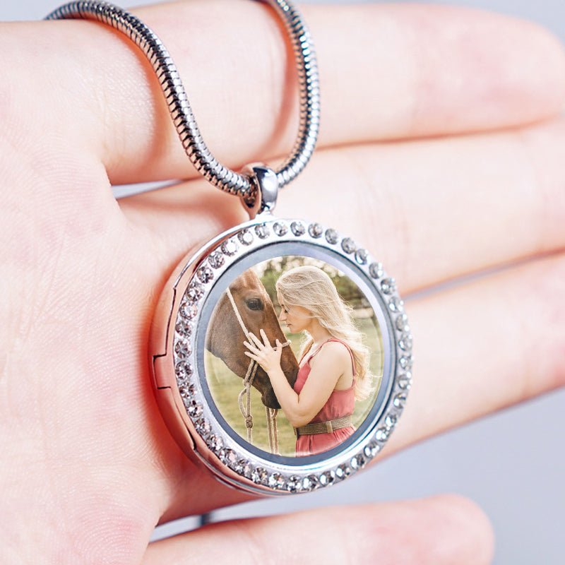 Personalised Picture Locket Necklace,Womens Mens Photo Locket - Oarse