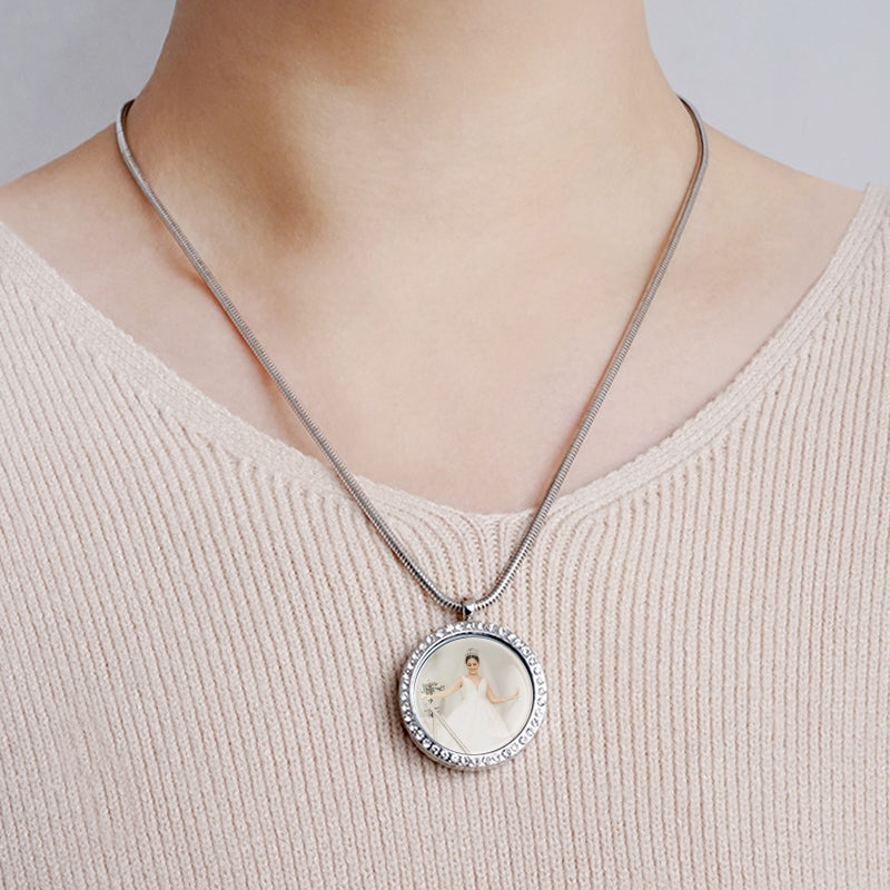 Personalised Picture Locket Necklace,Womens Mens Photo Locket - Oarse