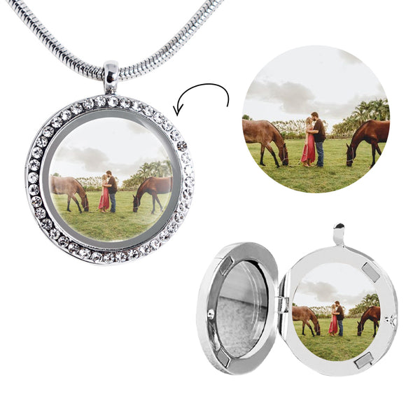 Personalised Picture Locket Necklace,Womens Mens Photo Locket - Oarse