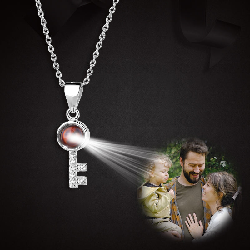 Custom Key Necklace With Projection Picture Inside - Oarse