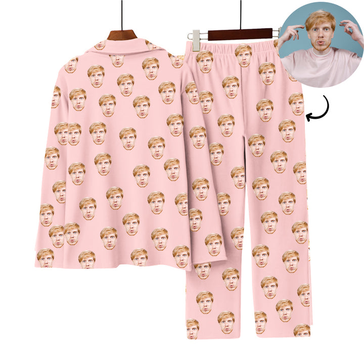 Personalized Pajamas With Faces, Mens Womens Funny Pajamas With Faces On Them - Oarse