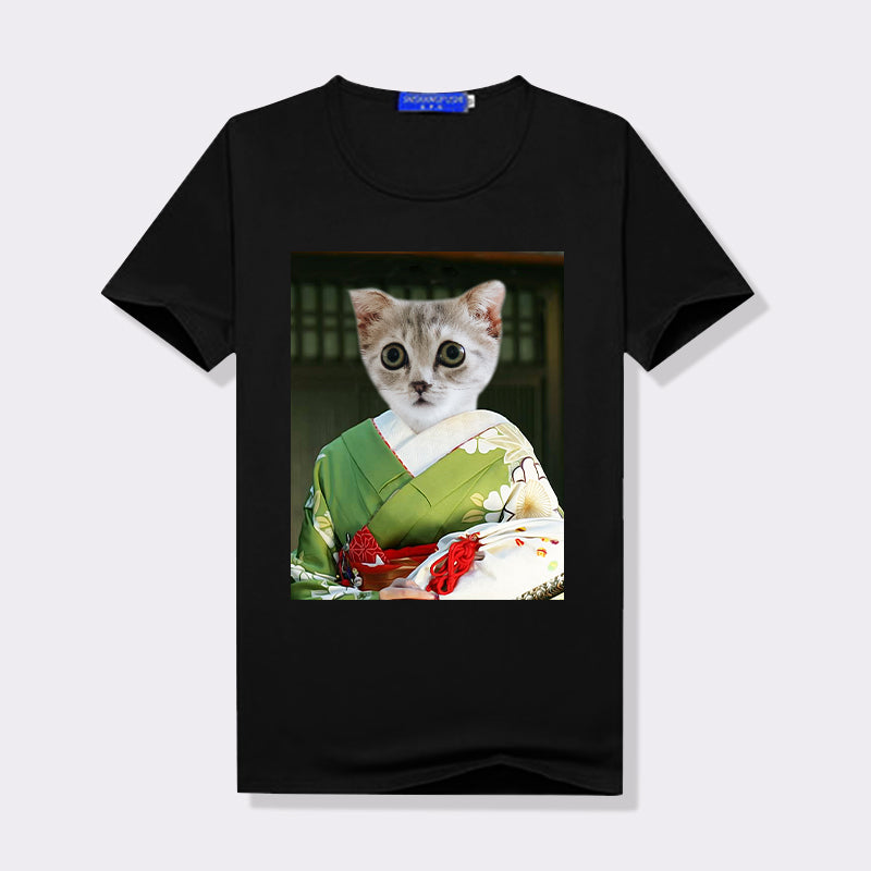 Japanese Kimono Custom Pet Face Women T-Shirt - Oarse
