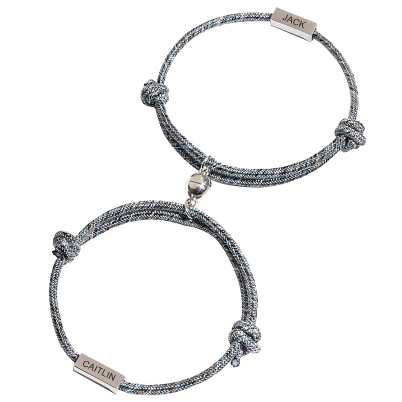 Custom Engraved Couple Magnetic Bracelet - Package Two - Oarse