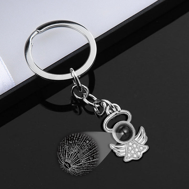OARSE - Guardian Angel Projection Keychain Personalized Look Through Picture Keychain - Oarse