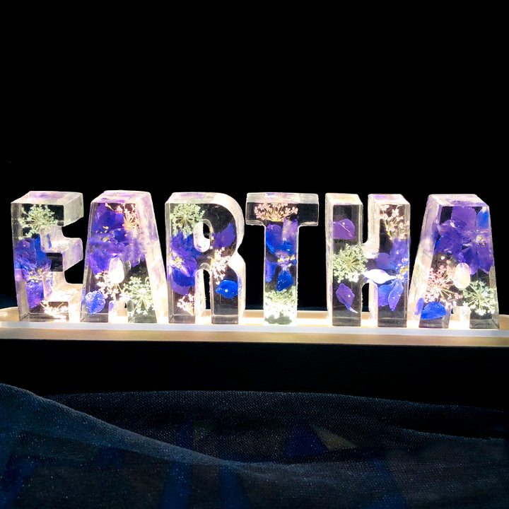 Custom Letter Lights, Floral Night Light, Personalized Anniversary Gifts For Her Him - Oarse