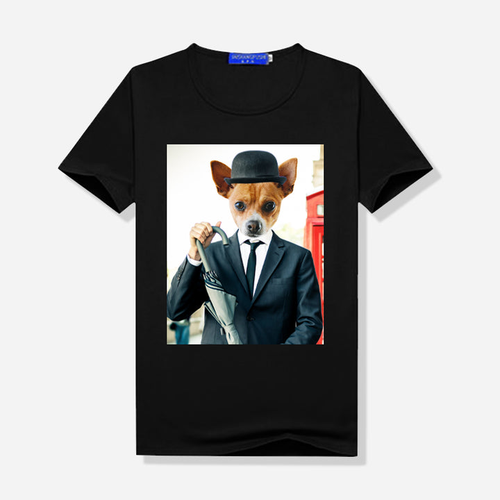 British Gentleman Custom Pet Image Women T Shirt - Oarse