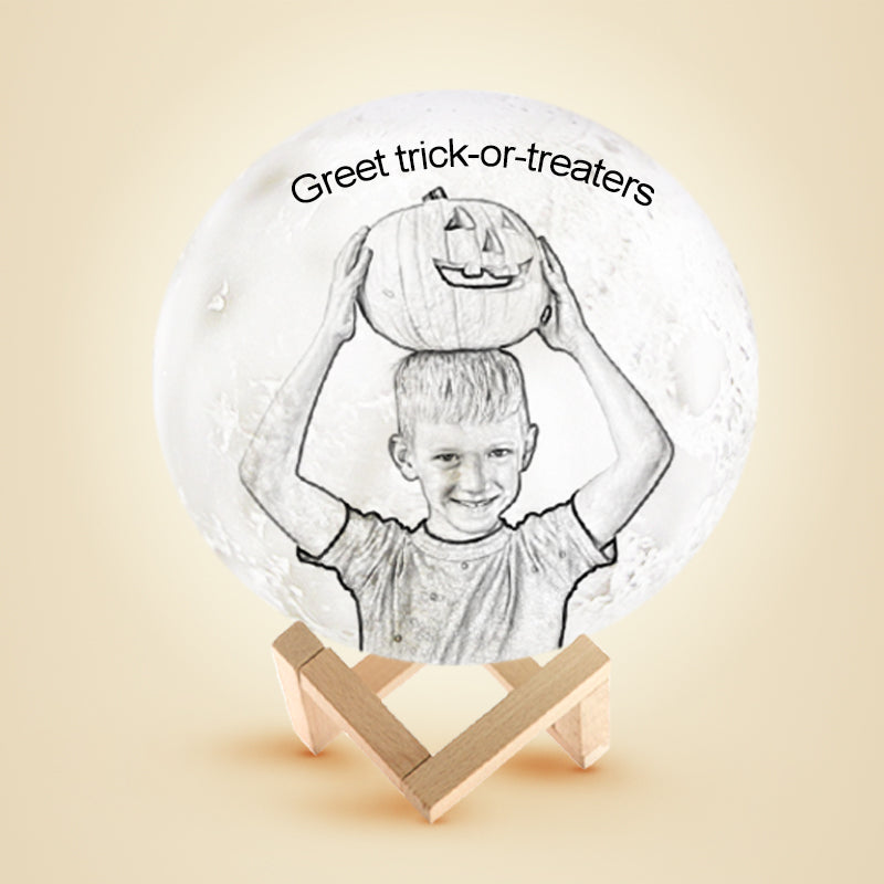 Custom 3D Moon Lamp Light Up Halloween Decorations - Oarse