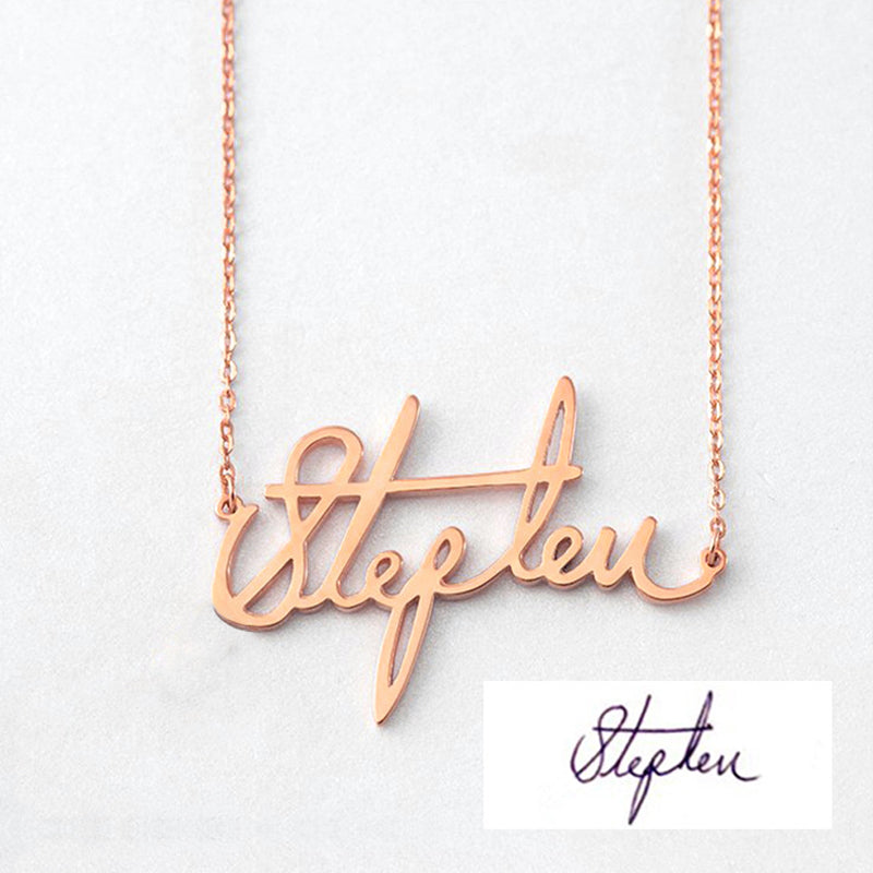 Custom Signature Necklace, Signature Necklace Of A Loved One's Handwriting - Oarse