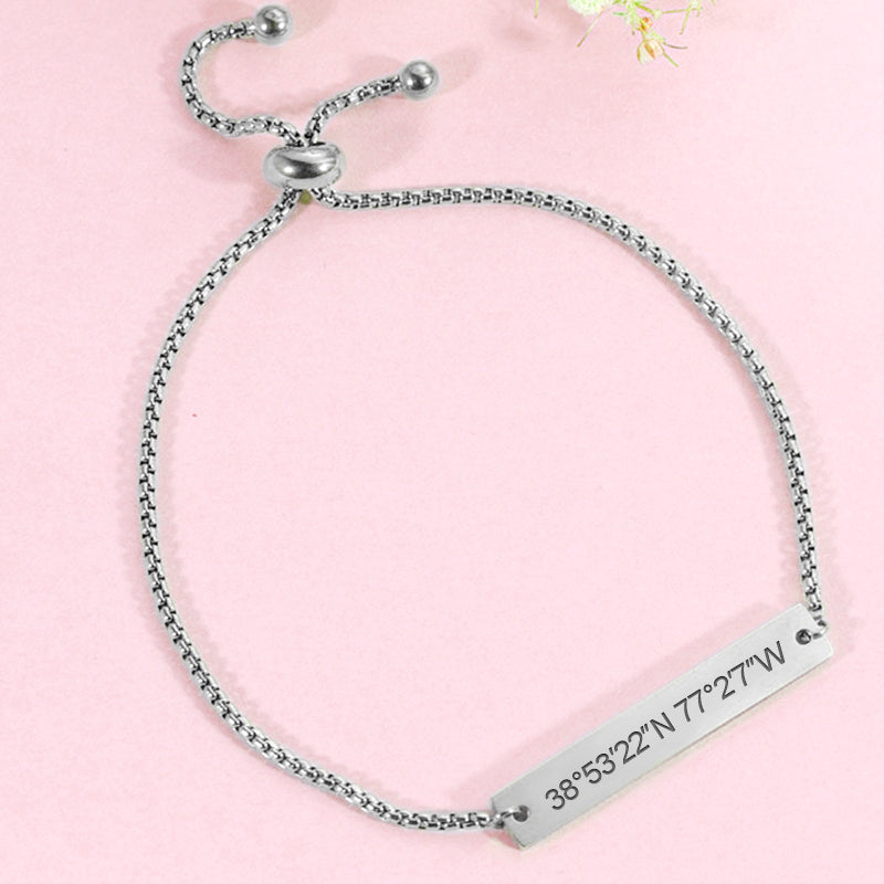 Custom Longitude And Latitude Bracelets Coordinates Bracelet For Her - Oarse