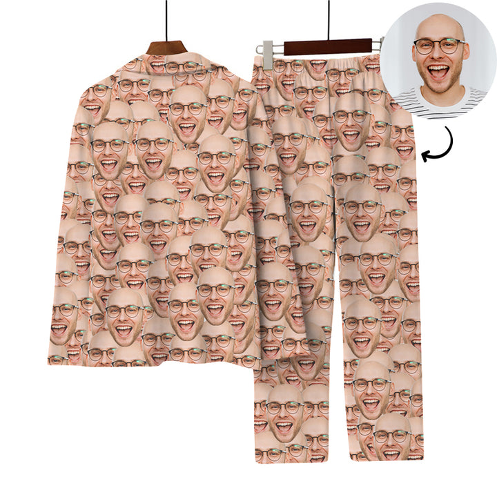 Personalized Pajamas With Faces Multiple Faces Pajamas Set For Adult Women Men - Oarse