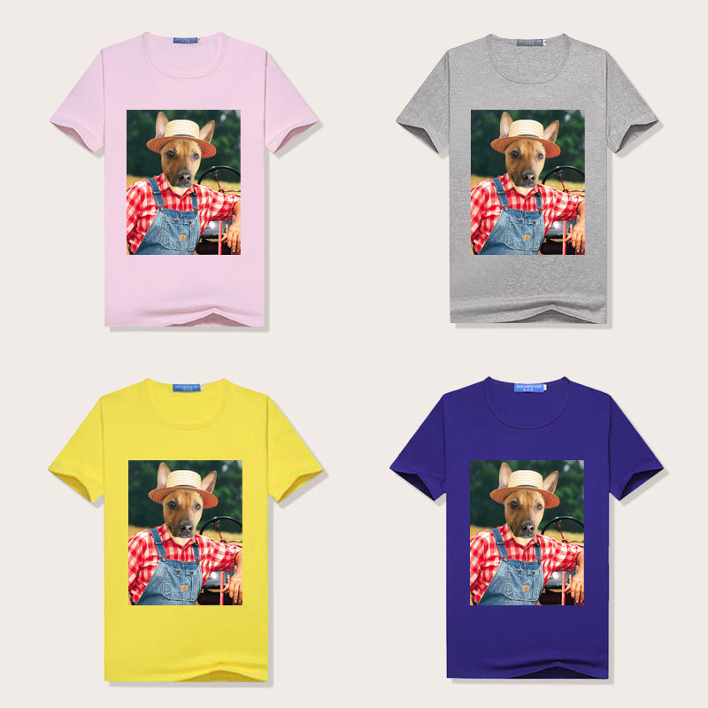 The Farmer Custom Pet Face Women T Shirt - Oarse