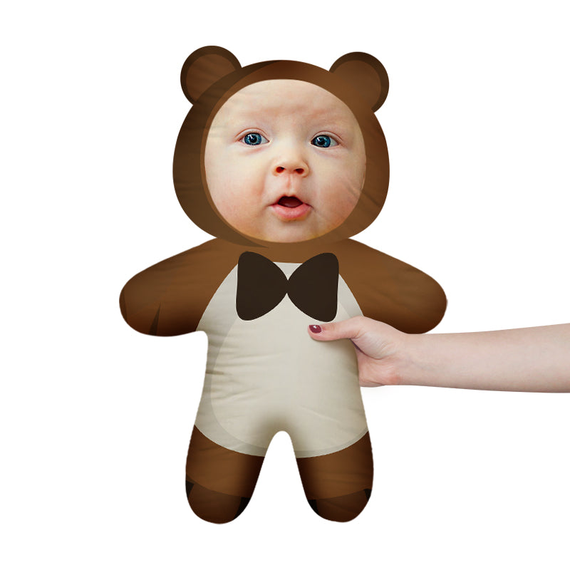 Mini Teddy Bear Face Photo Doll, Personalized Mini Me Teddy Bear Doll, Put Your Face on a Teddy Bear Doll - Oarse