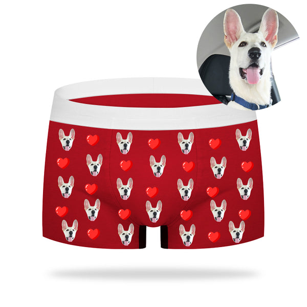 Custom Pet Face Heart Boxer Shorts - Oarse