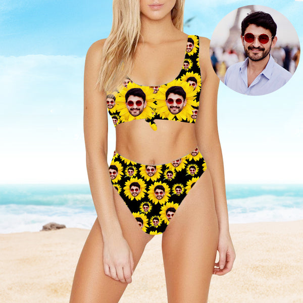 Sunflower Custom Bathing Suit With Face Plus Size Bikini Swimsuits - Oarse