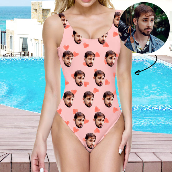 Personalized Swimsuit With Face And Heart - Oarse