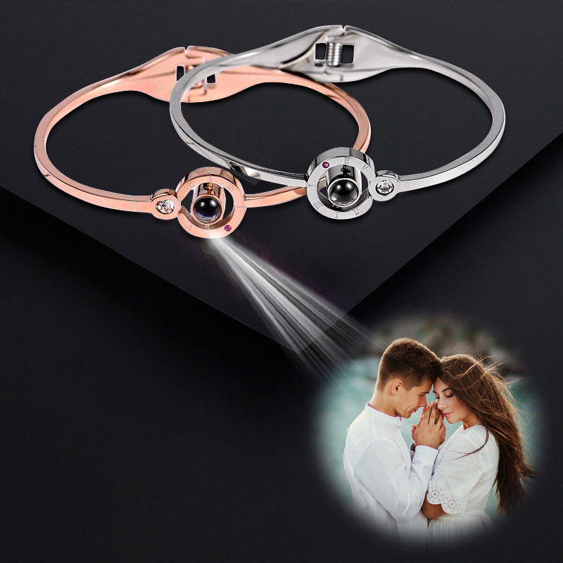 Photo Projection Bracelet Round Shape Personalized Bracelets For Girlfriend - Oarse