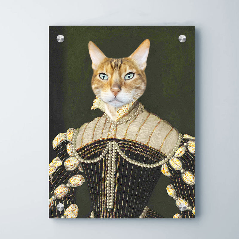 Custom Renaissance Dog Painting Canvas Art Personalized Pearl Lady Pet Portrait - OARSE